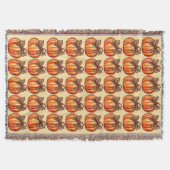 Couverture Coquette Bow Leopard Citrouille Thanksgiving Russe (Devant)