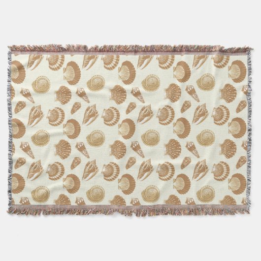 Couverture Coquillages - Brown sur un arrière - plan beige (Devant)