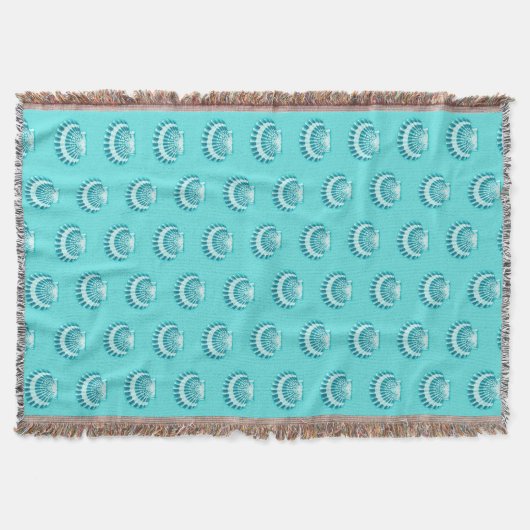 Couverture Coquillages marins - aqua et turquoise (Devant)