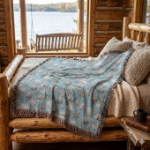 Couverture Coquillages. Thème nautique. Plaid