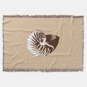 Couverture Coquille de Nautilus - marron, blanc et beige