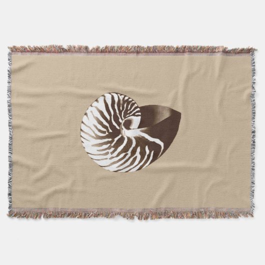 Couverture Coquille de Nautilus - marron, blanc et beige (Devant)