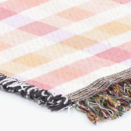 Couverture Corail plaid et rose (Coin)