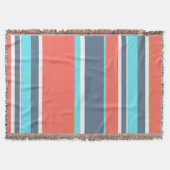 Couverture Corail vivant, bandes bleues et grises (Devant)