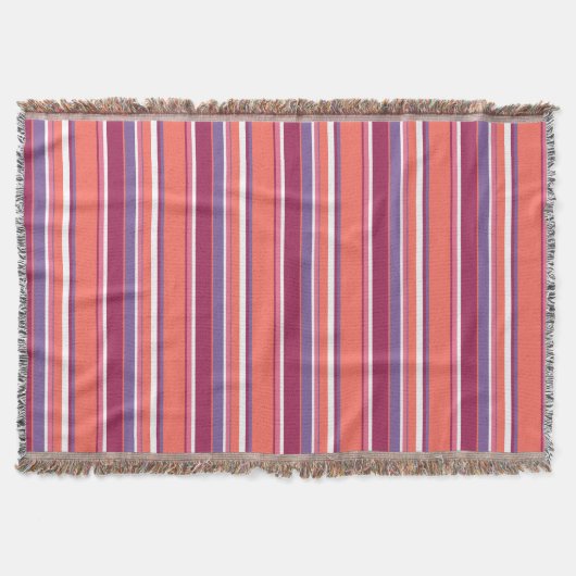 Couverture Corail vivant, bandes rouge et violet (Devant)