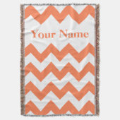 Couverture Coral Bold Chevron avec nom personnalisé (devant Vertical)