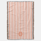 Couverture Coral French Beach Stripe Monogramme personnalisé (devant Vertical)