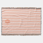 Couverture Coral French Beach Stripe Monogramme personnalisé (Devant)