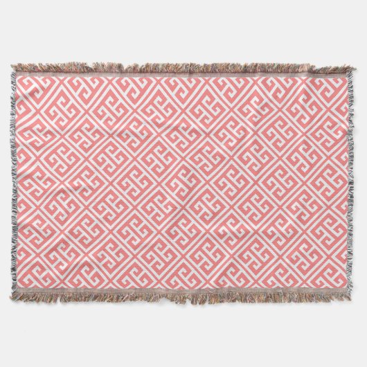 Couverture Coral rose grec Motif clé (Devant)