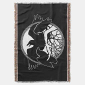 Couverture Corbeau Blanche Oiseau Esprit Animaux Jeter des co (devant Vertical)