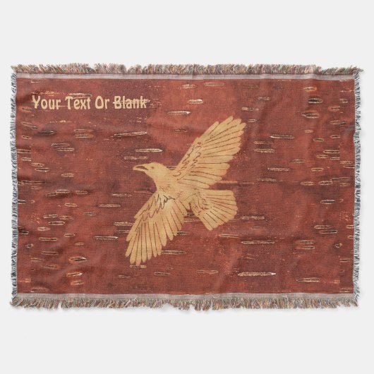 Couverture Corbeau rustique sur écorce de Birch Intérieur (Devant)