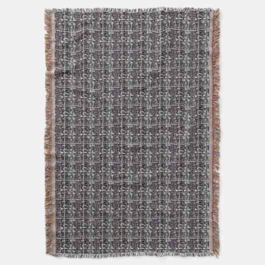 Couverture Cordes graphiques tissées Fluffy Gris (devant Vertical)