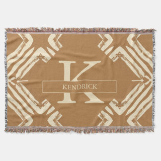 Couverture Cosy Caramel Géométrique Monogramme Accent