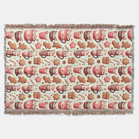Couverture Cosy Christmas Cocoa and Gingerpain Motif (Devant)