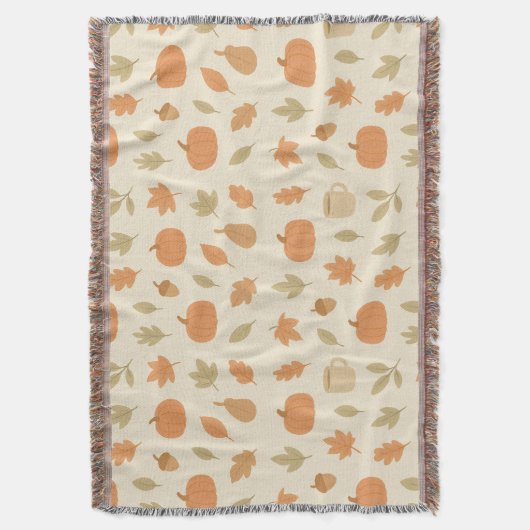 Couverture Cosy épice Citrouille Automne Motif sans couture (devant Vertical)