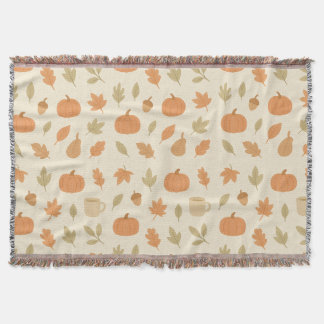Couverture Cosy épice Citrouille Automne Motif sans couture