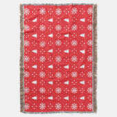 Couverture Cosy Red White Snowflakes Design Arbres de Noël (devant Vertical)