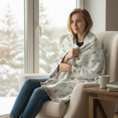 Couverture Cosy Scandinave Vacances Blanche Tissée