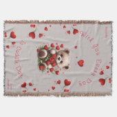 Couverture Cosy Teddy Bear Amour Coeurs & Rose Valentines Day (Devant)