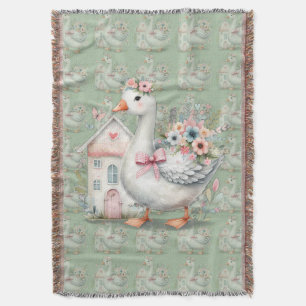 Couverture Cottage Goose Floral House Scène