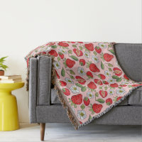 Cottagecore Fraise Rose Cosy Tissé