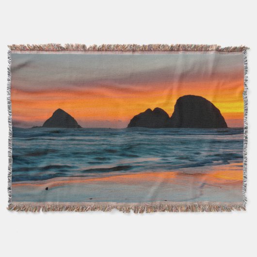 Couverture Coucher de soleil, piles de mer, Oceanside, Oregon (Devant)