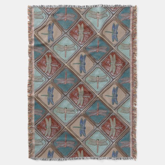 Couverture Couchette à jetons avec empreinte de libellule (devant Vertical)