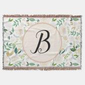 Couverture Couleur d'eau Monogramme vert Ivy Floral (Devant)
