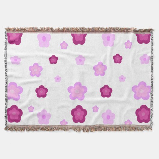 Couverture Couleur fleurie rose pâle Motif (Devant)