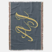 Couverture Couleur Or Charbon Monogramme Initial Professionne (devant Vertical)