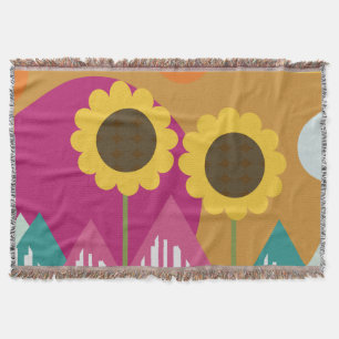 Couverture Couleur Tournesol Floral Végétal Jaune Orange