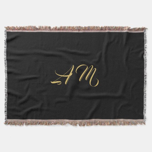 Couverture Couleurs d'or noir Monogramme Calligraphie initial (Devant)