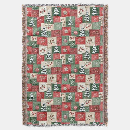 Couverture Country patchwork christmas pattern (devant Vertical)