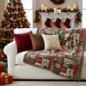 Couverture Country patchwork christmas pattern