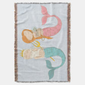 Couverture Couple de sirène moderne Blanche tissée (devant Vertical)