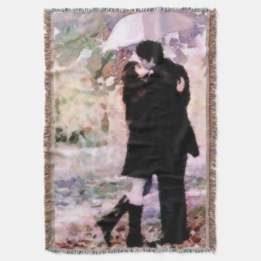 Couverture Couple en amour S'embrasser dans la pluie Art Abst (devant Vertical)