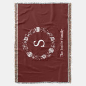 Couverture Couronne de Noël Monogramme personnalisée (devant Vertical)