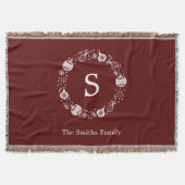 Couverture Couronne de Noël Monogramme personnalisée (Devant)