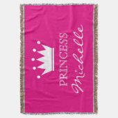 Couverture Couronne de princesse rose personnalisée jeter la (devant Vertical)