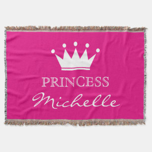 Couverture Couronne de princesse rose personnalisée jeter la