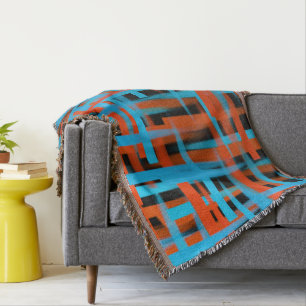 Couverture Courses abstraites de brosse d'huile dans orange