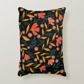 Couverture Coussin noir en fleurs botaniques (Devant(Vertical))
