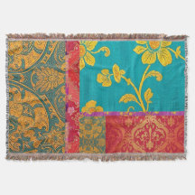 Couvre-théâtre ORIENTAL Coloré Vert Rouge