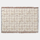 Couverture Cozy Autumn Harvest Doodle Pattern Woven Throw Bla (Devant)