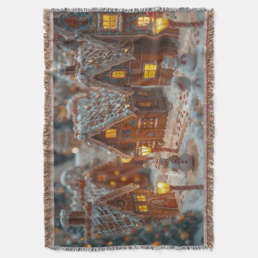 Couverture “Cozy Gingerbread Village Christmas Throw Blanket” (devant Vertical)