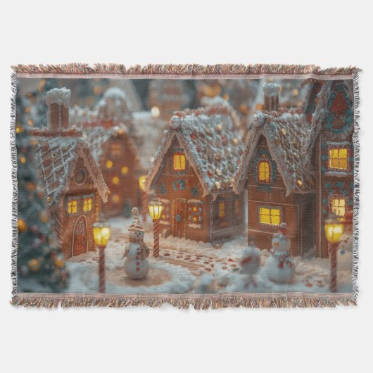 Couverture “Cozy Gingerbread Village Christmas Throw Blanket” (Devant)