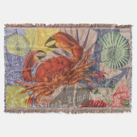 Couverture Crabe Plage Nautique Art de la mer (Devant)