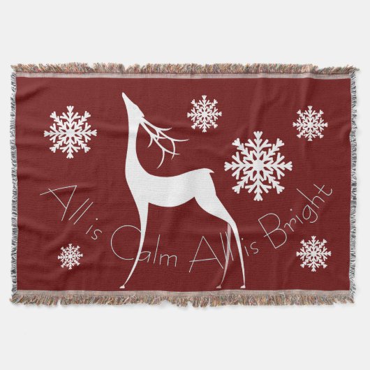 Couverture Cranberry All is Calm All is Bright Deer Throw (Devant)