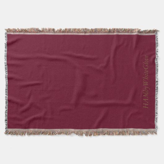 Couverture Cranberry/Tan Throw Blanket - HAMbyWhiteGlove (Devant)