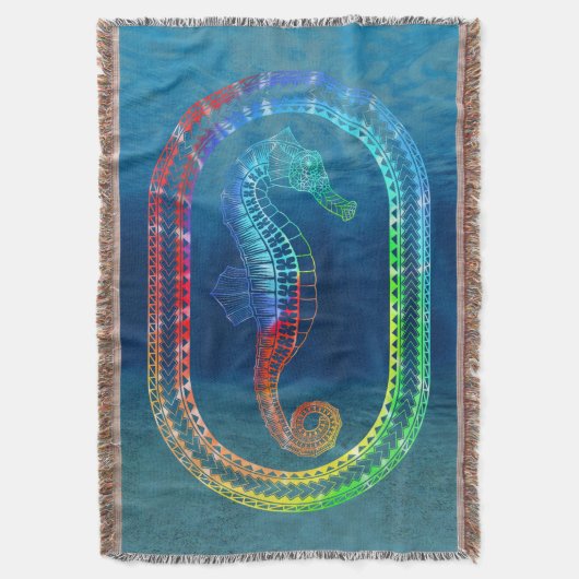 Couverture Cravate Dyed Tribal Seahorse (devant Vertical)